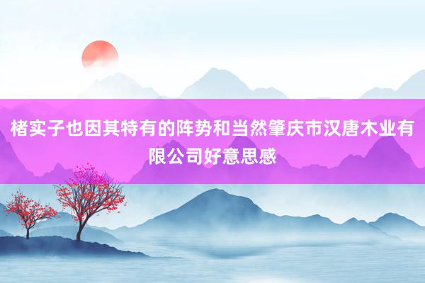 楮实子也因其特有的阵势和当然肇庆市汉唐木业有限公司好意思感